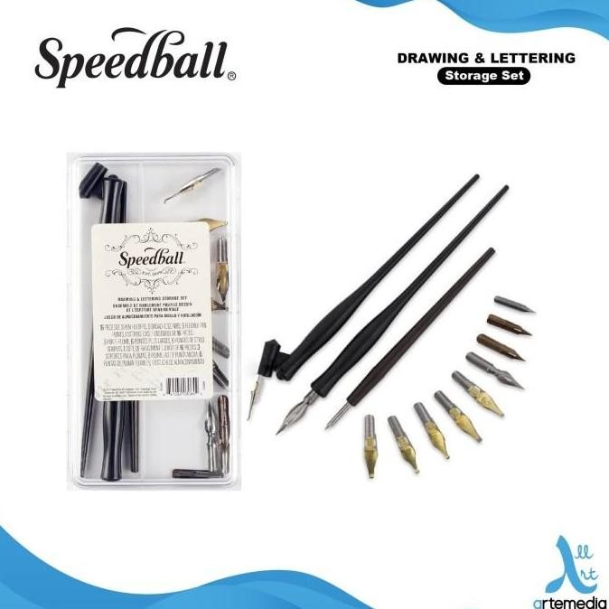 

BEBAS ONGKIR - Speedball Calligraphy Nib and Pen Holder Storage Set Drawing Lettering Pulpen Kaligrafi