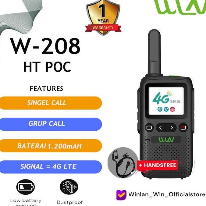 TERLARIS - HT WINLAN WLN W-208 / HT POC SIM CARD / HT GSM 4G + HANDSFREE