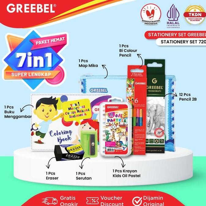 

NEW GREEBEL [7 in 1] Paket Alat Tulis Tempat Pensil / Stationery Set 720 / Bingkisan Hampers Ulang Tahun Anak Hadiah Lomba Sekolah