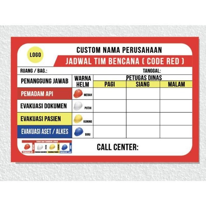 

NEW Papan Code Red Akrilik UV Print Acrylic Papan Jadwal Tim Bencana