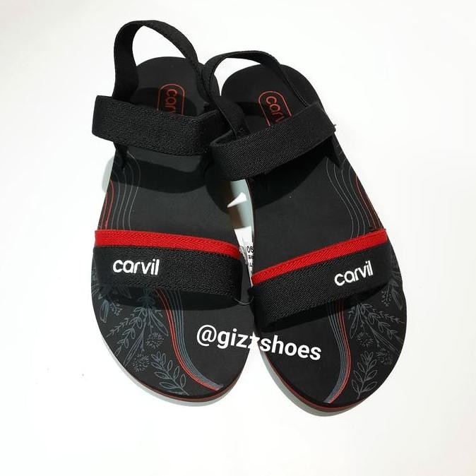 Sepatu Sandal Tali Wanita Perempuan Cewek Carvil Missy Hitam Coklat