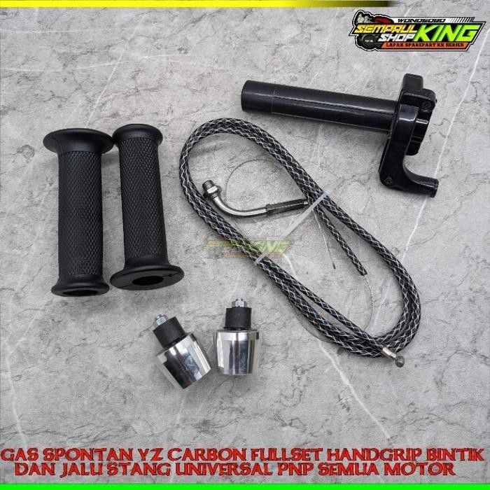 (Promo) Gas Spontan Yz Carbon Fullset Handgrip Rxking Fizr Scorpio Vixion Plus Jalu Stang Universal 