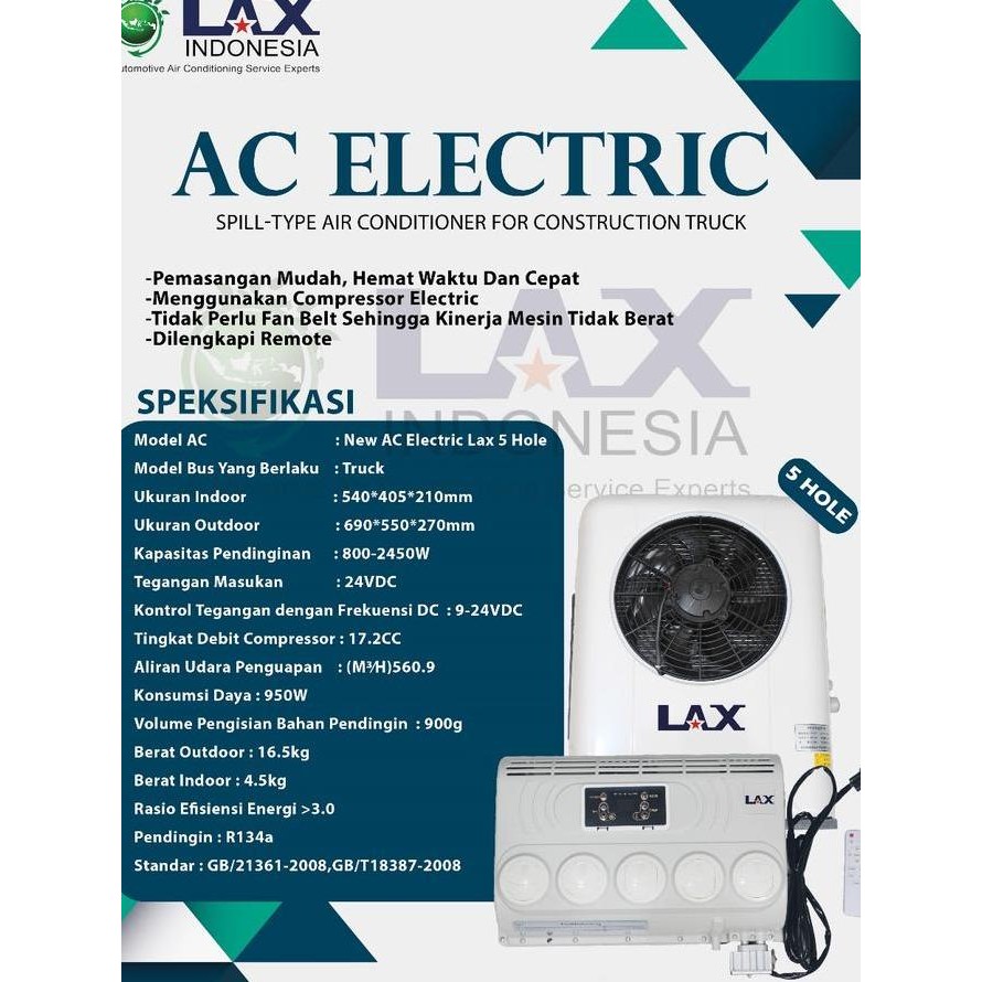 Mesin AC Unit Elektrik 4 Lubang AC Mobil Listrik Electric Sambung Aki