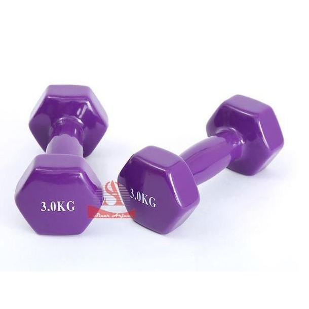 Promo Dumbell Barbel-Dumbell Barbel Vinyl 3KG COD
