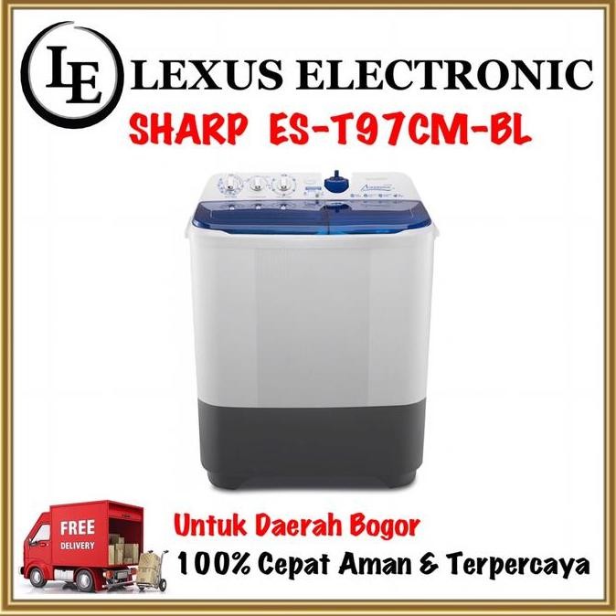 MESIN CUCI 2 TABUNG SHARP | 9KG | EST97CM | ES-T97CM-BL | ES-T97CM