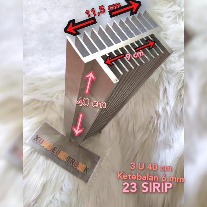 TERBARU - Heatsink pendingin 3U 40cm TEBAL 6MM hs 3u 40 cm
