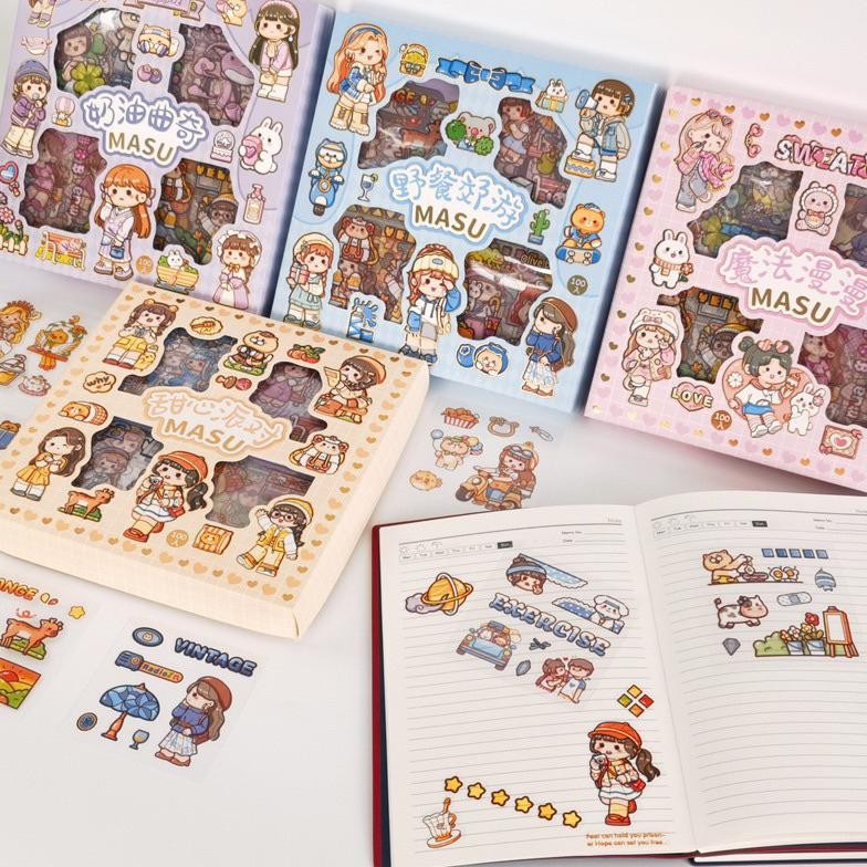 Diskon Stiker Masu Mochi 100 Lembar Sticker Lucu Viral Aesthetic Promo
