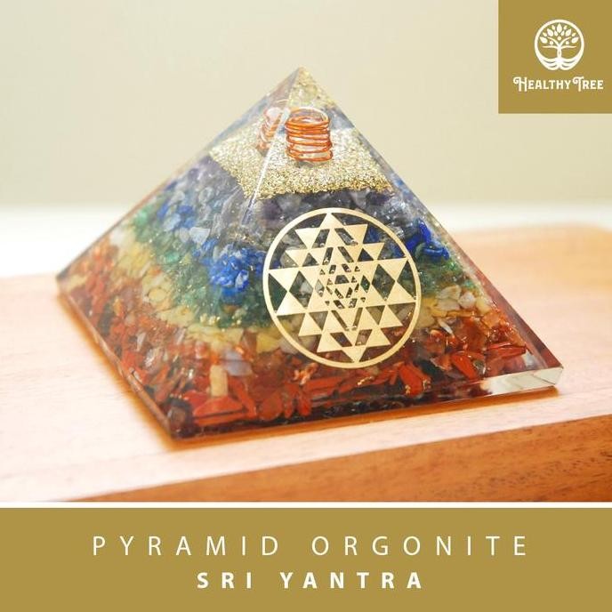 Promo Pyramid Orgonite 7 Chakra with Sri Yantra Mandala untuk Energy Cleansing, Healing dan Protecti
