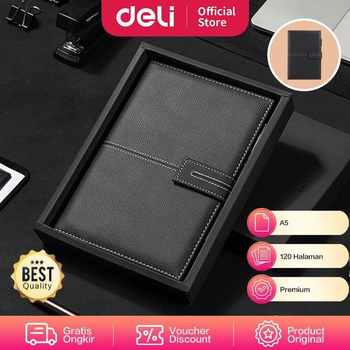 

Deli Leather Cover Notebook Gift Set Hadiah Buku Catatan A5 EN139L TK