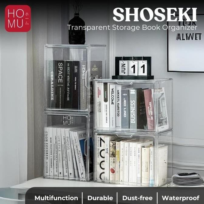 

Kotak Penyimpanan Buku Transparan HOMU SHOUSEKI untuk Koleksi Buku, Novel, Komik, Majalah - Desk TK