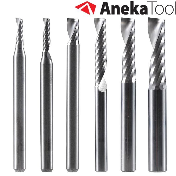 Mata Endmill CNC Router 1 Flute Single Flute Spiral Akrilik Kayu MDF PVC Plastic Foam aSt