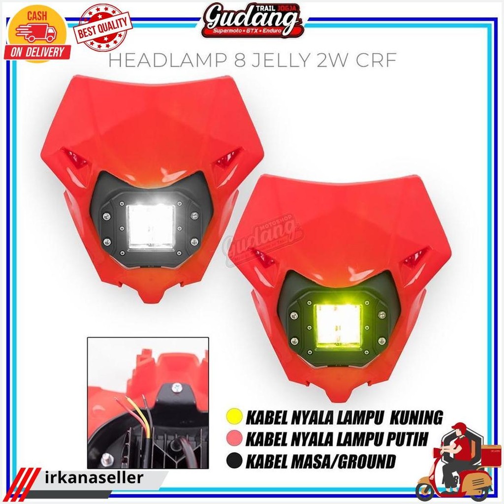 Headlamp Reflektor Batok Lampu Depan 8 Led Jelly 12 Led Crf 150L Crf 250 Hrv Bisa Cod