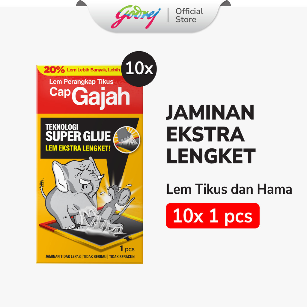 Cap Gajah Lem Perangkap Tikus dan Hama 60gr x 10
