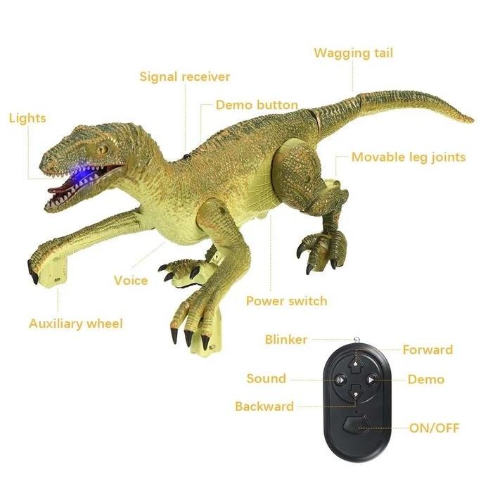 RC DINO / DINOSAURUS VELOCIRAPTOR MAINAN REMOTE CONTROL ROBOT DINOSAUR [terbaik]