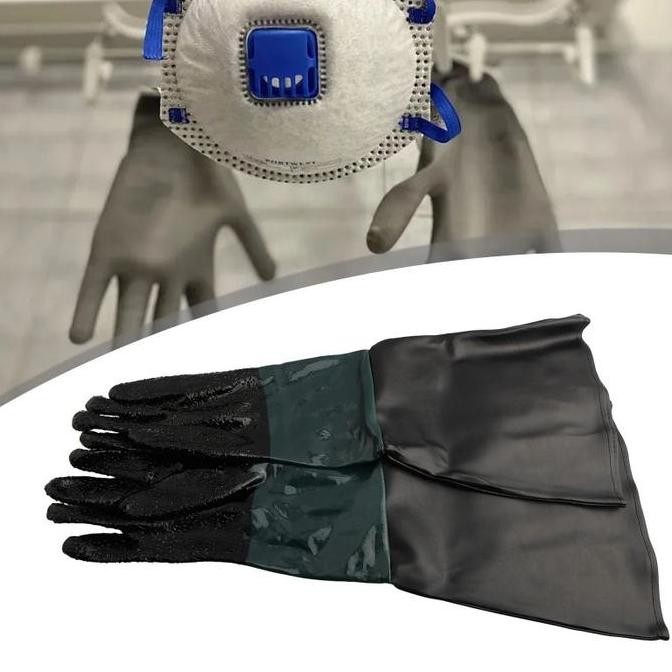 Sarung Tangan Vaporblasting 65Cm Sarung Tangan Sanblasting Gloves Pelindung Sandblaster Sandblasting
