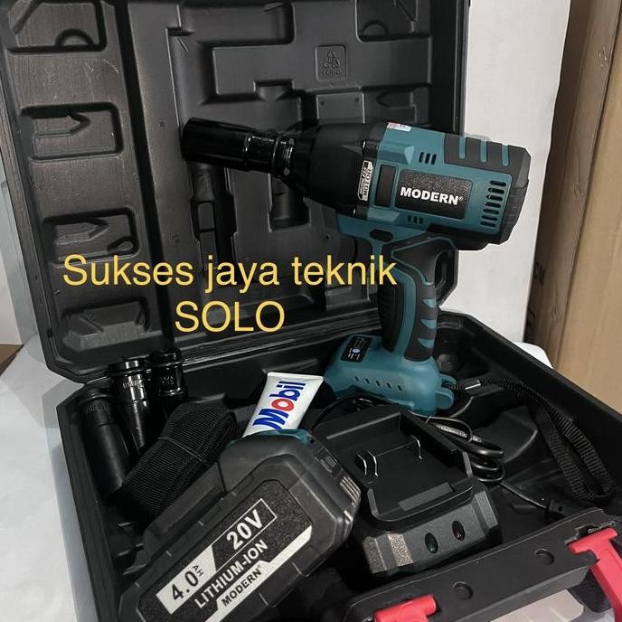 Impact Wrench Modern Cordless M65 - Mesin Buka Baut Mobil Motor Batera Kualitas Terbaik Harga Termur