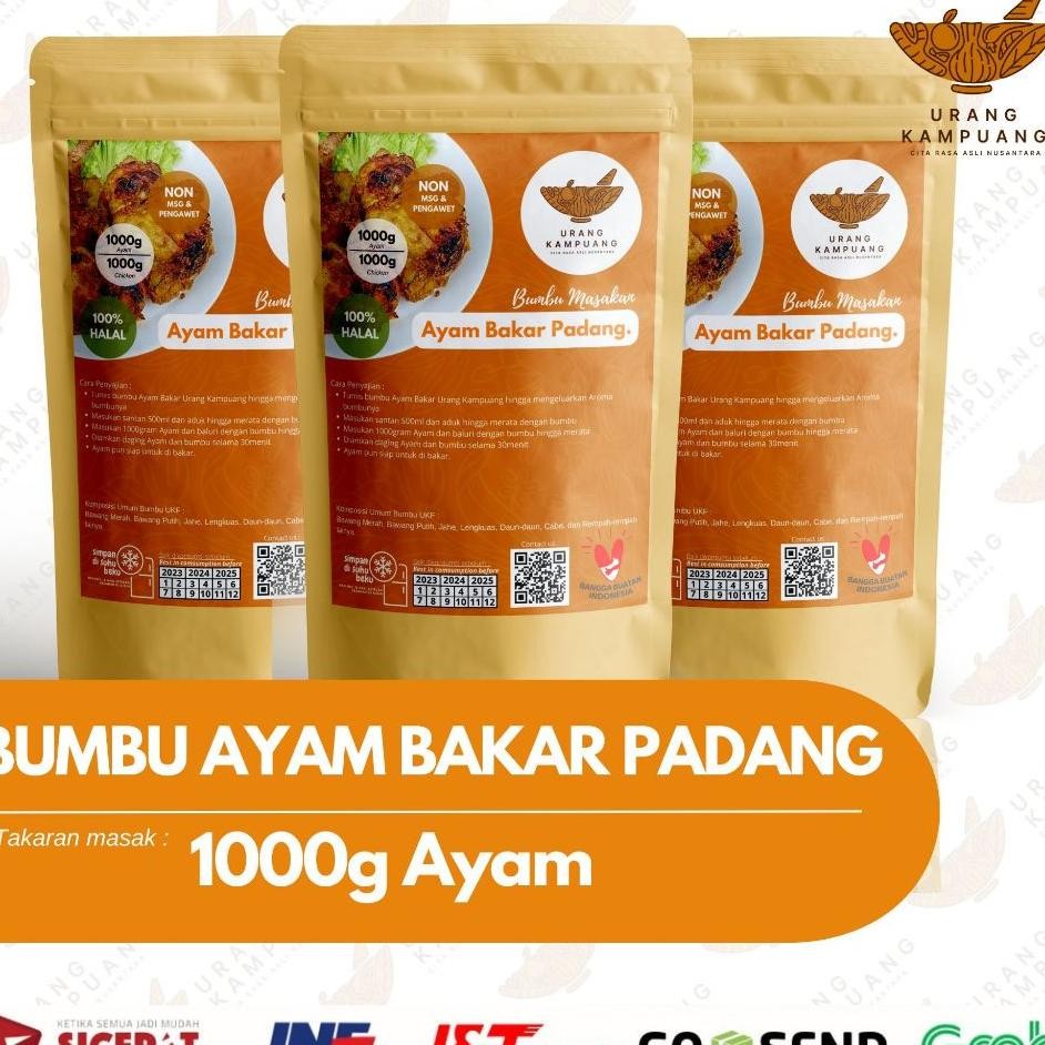 

Bumbu Ayam Bakar Padang 1 Kg Ayam Non Msg Dan Pengawet Urang Kampuang Food