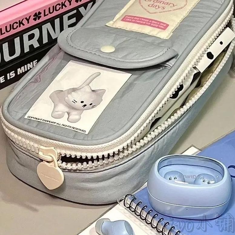 

Do86 Pencil Case Tempat Pensil Retro Heart Zipper Large Capacity Stationery Cosmetic Pouch Do86