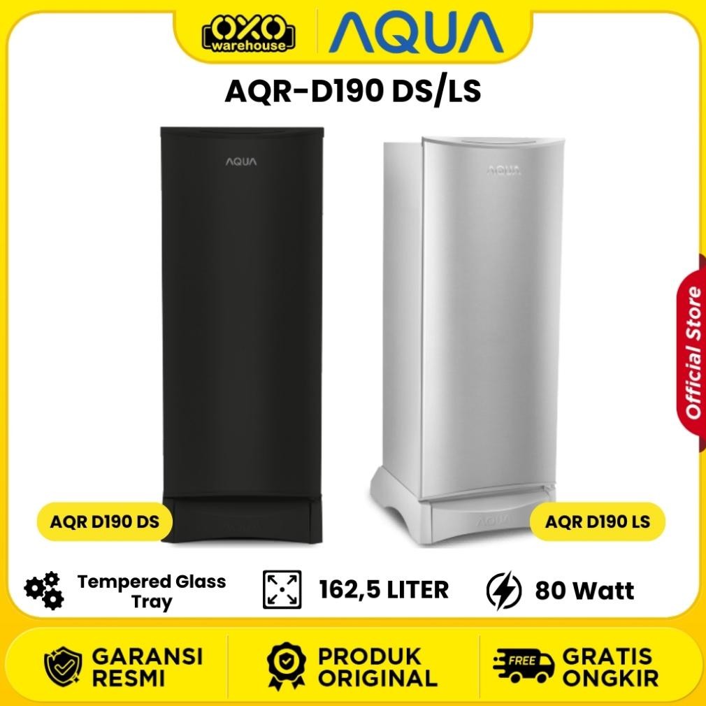 READY STOK AQUA Kulkas AQR-D190 DS/LS 1 Pintu 16,5 L Low Watt Garansi Resmi Siap kirim