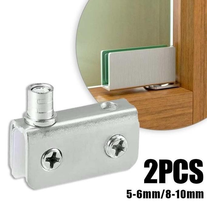 2Pcs Engsel Kaca Stainless Steel Engsel Pintu Lemari Kaca Keramik Engsel Pivot Engsel Pivot Jepit Pi