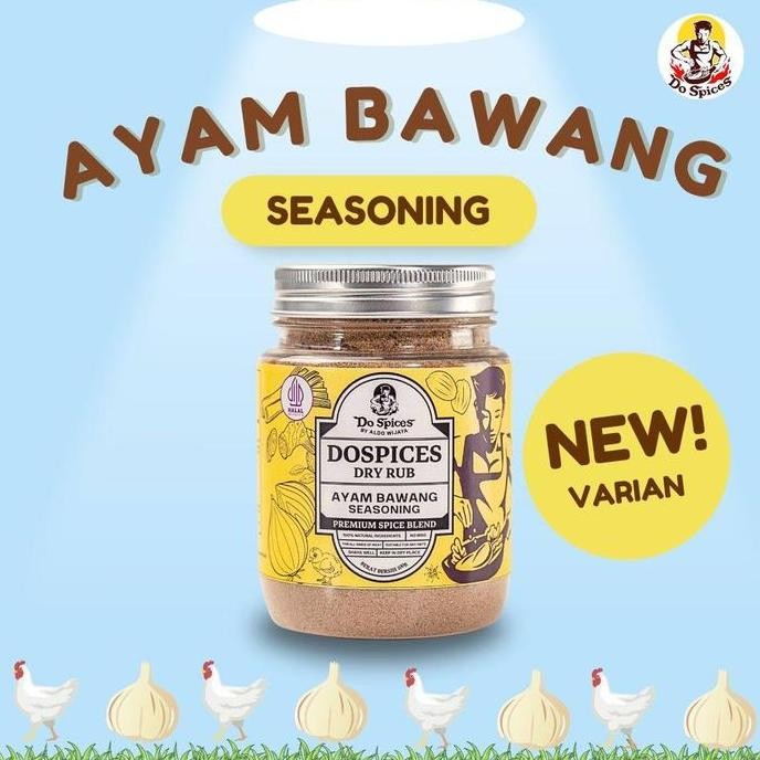 

JH8 Dospices Healthy Dry Rub [Ayam Bawang Seasoning] Bumbu marinasi rendah kalori [100 gram] Rempah Natural Rendah gula Rendah lemak Alami