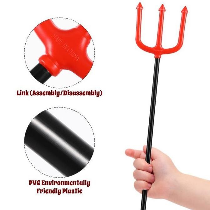 Tongkat Iblis Tongkat Cosplay Tongkat Halloween Reaper Scythe Weapon Alat Peraga Halloween Untuk Ana
