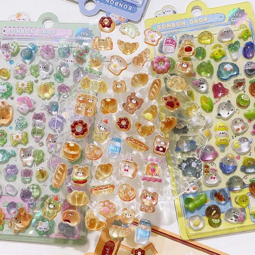 

Cute Cartoon 3D Stickers Kawaii Deco Stickers Diy Phone Luggage Motorcycle Laptop Suitcase Decal Sticker