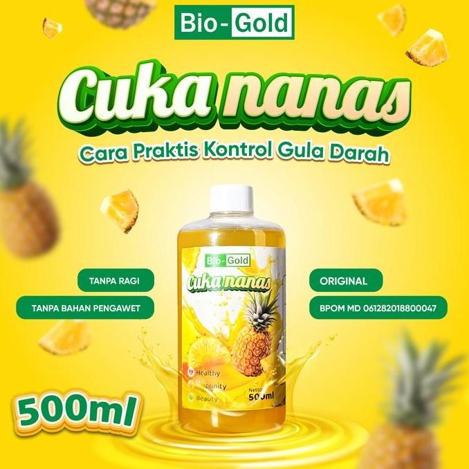 

JH8 Paket 2 Botol Cuka Nanas Bio Gold BPOM Fermentasi Nanas Tanpa Campuran Untuk Gula Darah Tinggi
