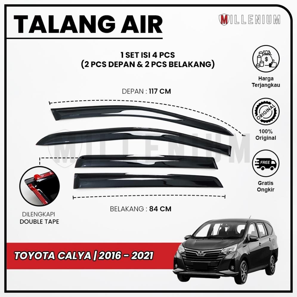 Talang Air Pintu Mobil Toyota Calya 2016 2021 Model Slim 4 Pintu