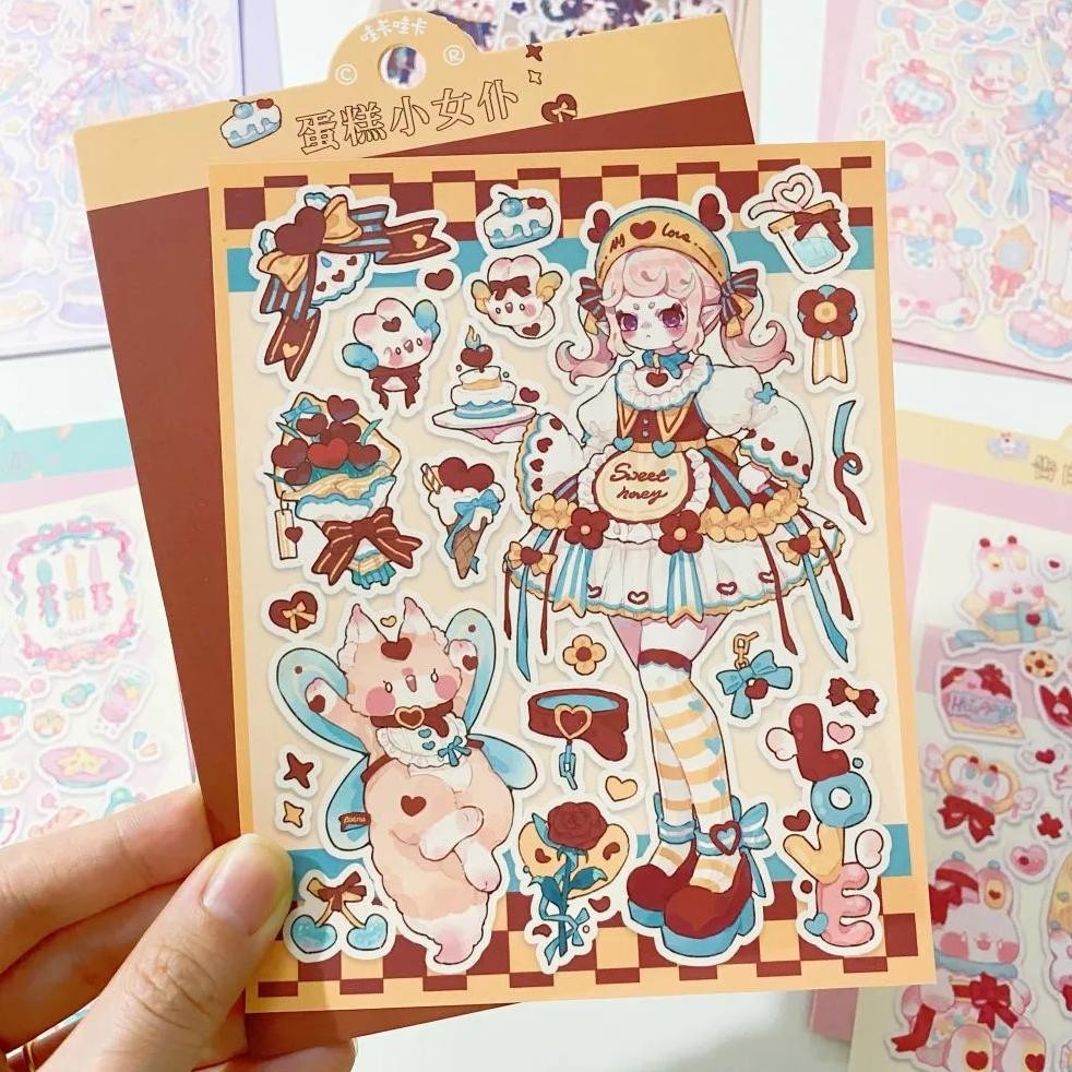 

Korean Character Sticker For Scrapbook Stationery Cute Girl Flakes Idol Card Deco Sticker Diy Phone Laptop Suitcase