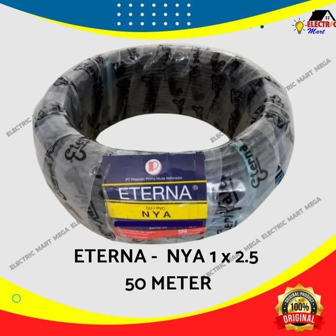 |Expert| Eterna Kabel Listrik Hitam Tunggal NYA 1 X 2.5 MM 1 ROLL