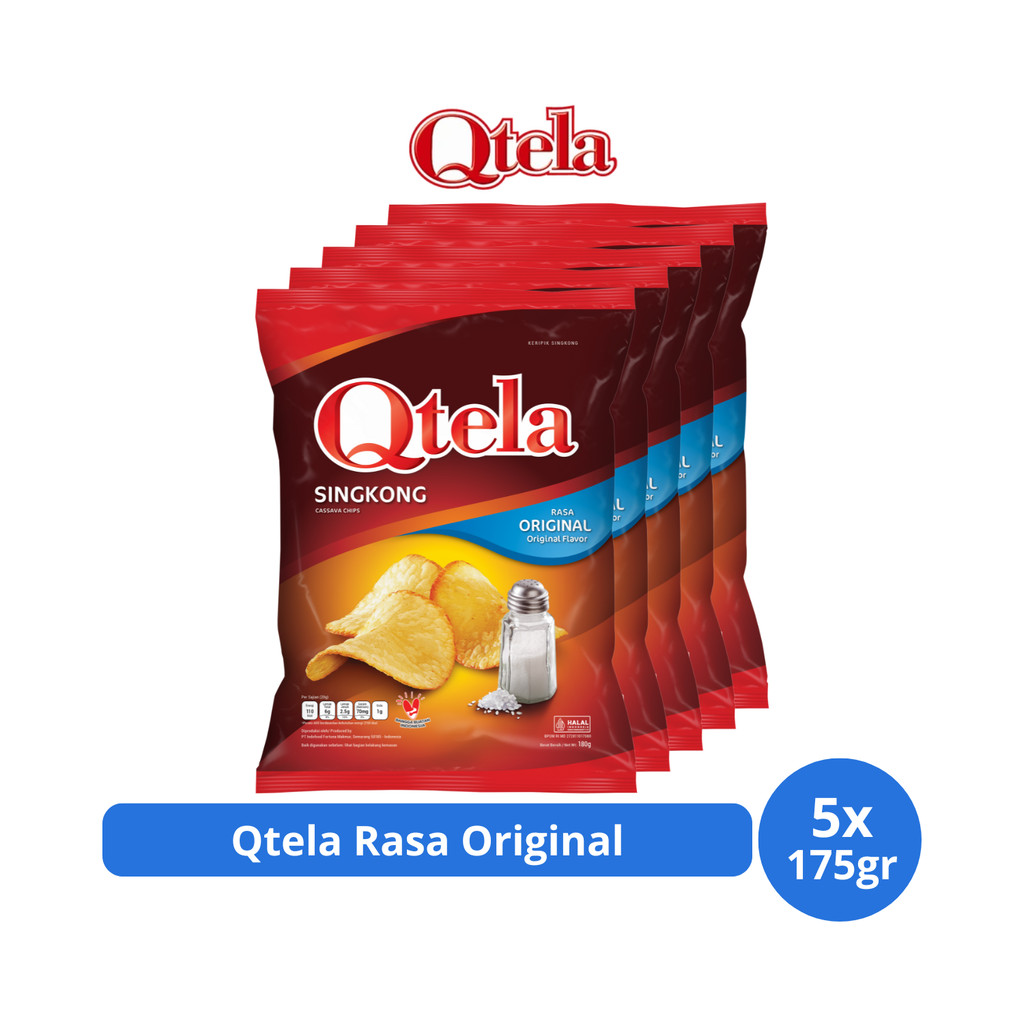 

Qtela Keripik Singkong Rasa Original 180gr x 5 pcs