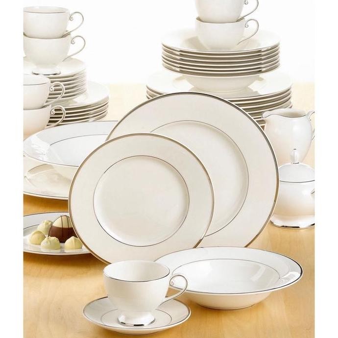 Mikasa Cameo Platinum Rim Plate White St Saint James Tableware piring