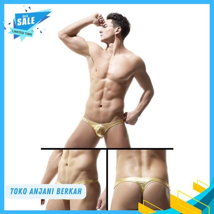 MEN THONG PRIA CELANA DALAM METALIC THONG PRIA - GOLD ED / MEN THONG PRIA CELANA DALAM METALIC THONG
