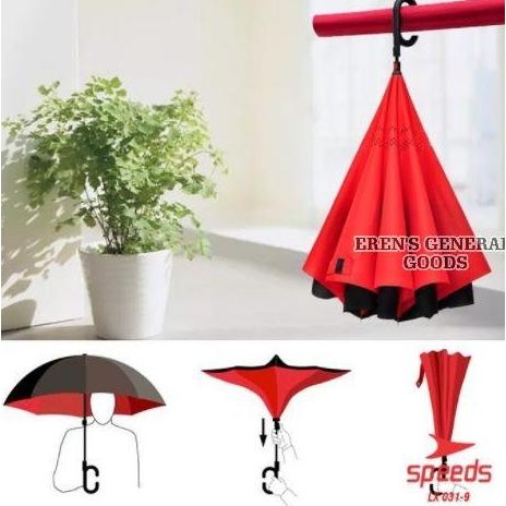 TERMURAH Payung Terbalik Lipat Reverse Umbrella Ukuran Besar Se Tenda