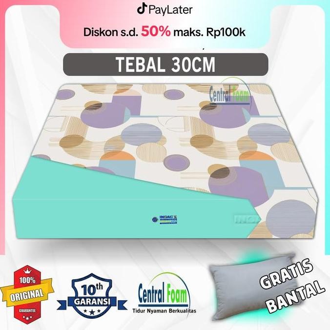 Kasur Busa INOAC Tebal 30 cm EON Density 23 - FREE BANTAL - Ukuran 80x200, 90x200, 100x200, 120x200,