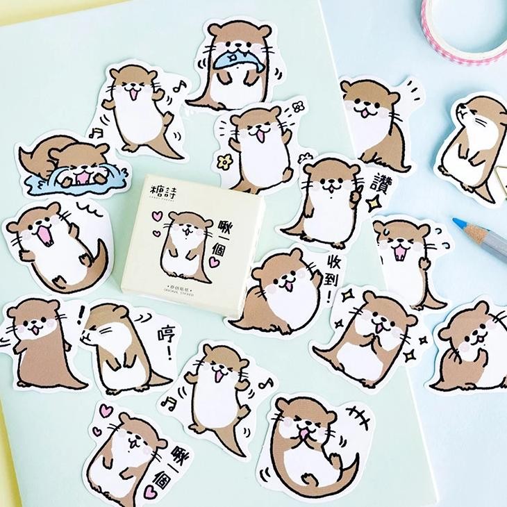 

Mohamm Cute Animal Otter Masking Stickers Scrapbooking Diary Japanese Stationery Paper Deco School Supplies