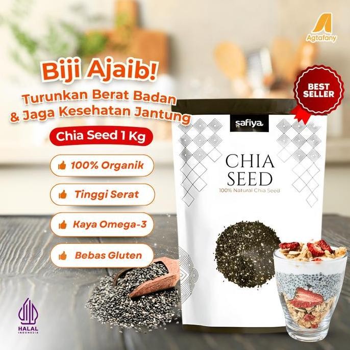 

JH8 Black Chia Seed 1 Kg Organic | Chiaseed Organik Safiya Premium Original Biji Cia Hitam Mexico