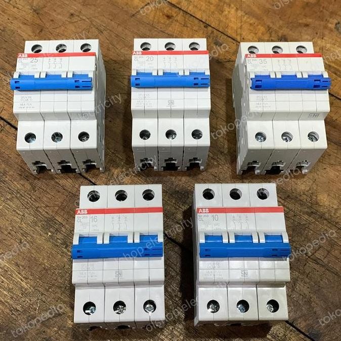 MCB 3 Phase ABB Original PLN 10A 16A 20A 25A 35A