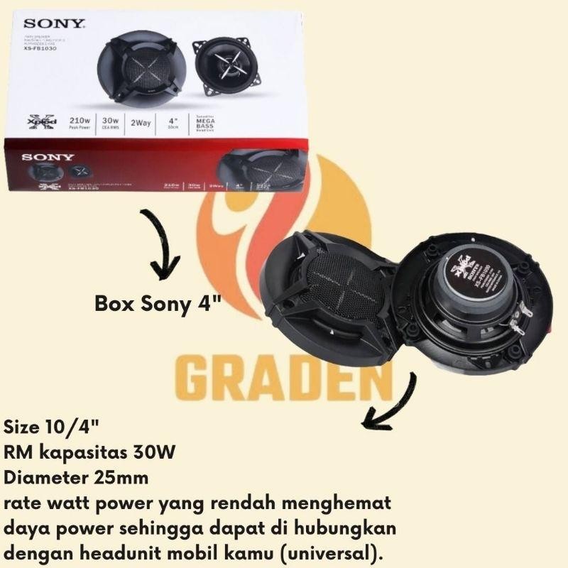 Speaker Mobil Coaxial Sony 4Inch / Speaker Coaxial 4" Murah