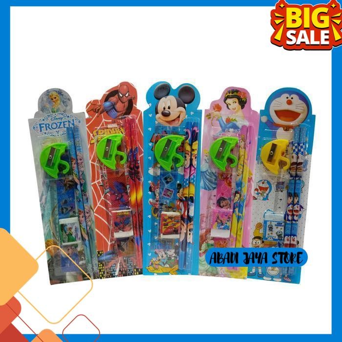 

SET ALAT TULIS SEKOLAH KTER KARTUN 5IN1 PAKET PENSIL BELAJAR ANAK PERALATAN PENGHAPUS RAUTAN STATIONERY FREE ONGKIR