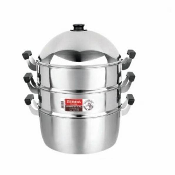 Murah 4Pcs Steamer Set Zebra Stainless Sus304 / Panci Kukusan Stainless