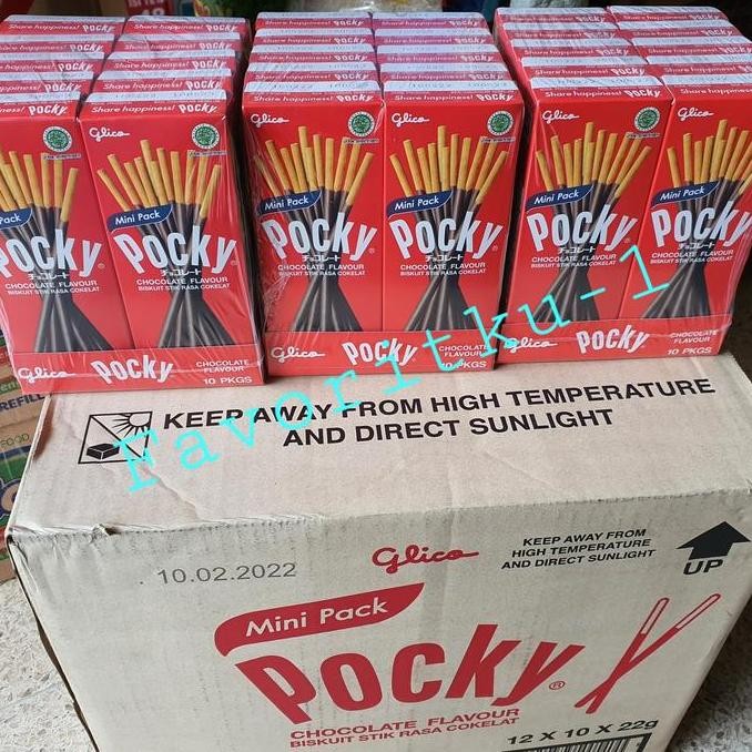 

POCKY by Glico Biskuit Stik Rasa Cokelat 22gr Mini Pack.1Pack =10kotak