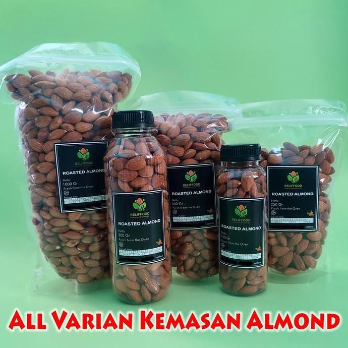 

ROASTED ALMOND - KACANG ALMOND PANGGANG KUPAS 300 gr (BOTOL) Snack Food Cemilan Kering
