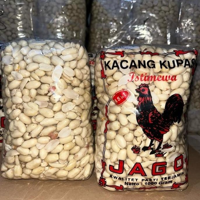 

[Kacang Ukuran BESAR] Kacang Tanah Kupas "MENTAH" Cap Jago 1 KG kacang Camilan Food