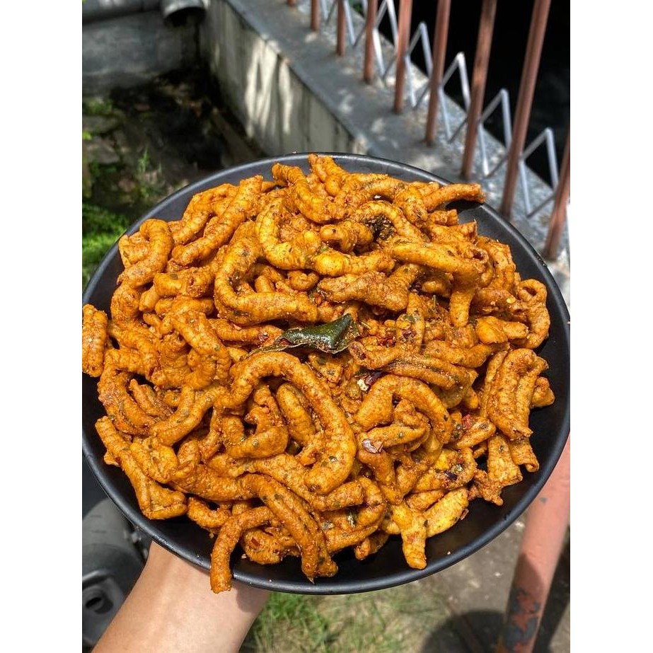 

500g Kripik Usus Pedas Daun Jeruk Kriuk Camilan Snack Food Kering Jaya Makmur 2 Keripik Cap Doyok Snack Crispy Cemilan usus 1 usus crispy