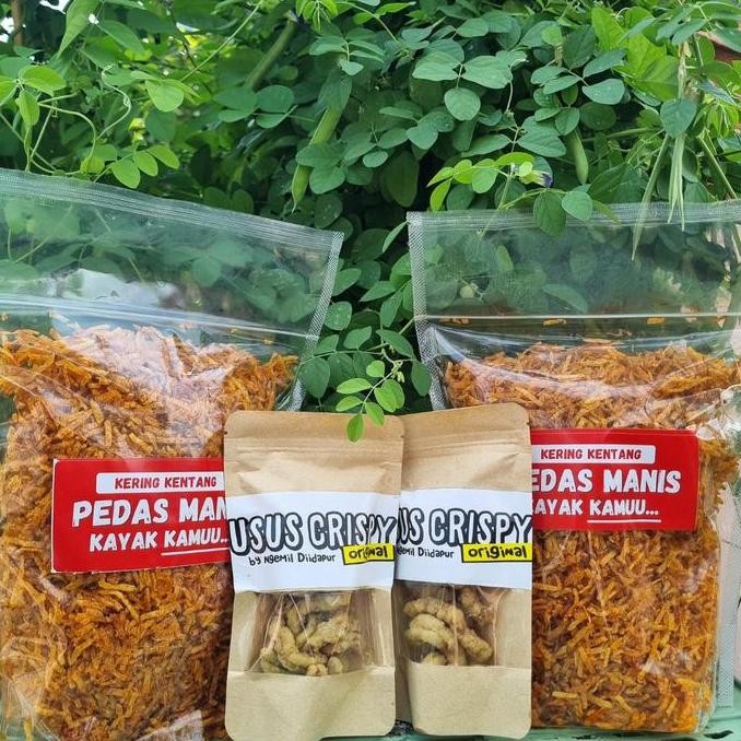 

[BONUS 2pouch USUS CRISPY] 1 KG Kering Kentang Mustofa Cemilan Viral Pedas Daun Jeruk Original by Ngemil Diidapur