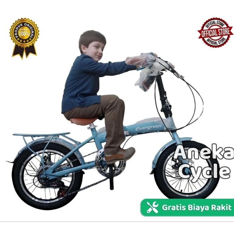 ''Terlaris" Sepeda Lipat Anak Evergreen 16 Inch 20 Inch 1 Speed 7 Speed Murah