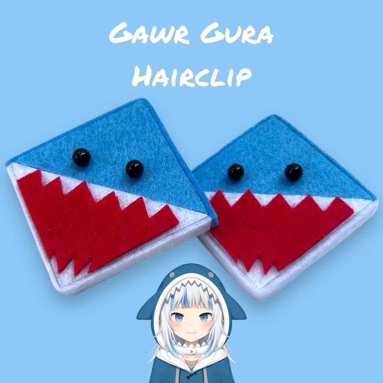 Jepit Gawr Gura Shark/Gawr Gura Hairclip - Cosplay Gawr Gura DiM