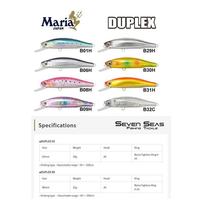 Maria Duplex Sinking Minnow Lure Umpan Pancing